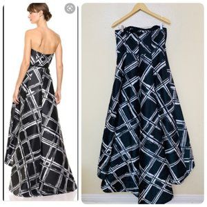 Calvin Klein Black and White High Low Dress